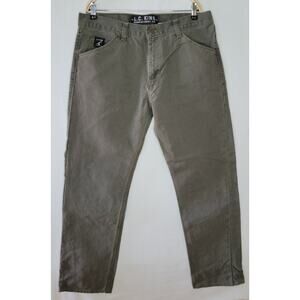 L.C. KING Men's Bristol 5 Pocket Cotton Canvas Duck Pants Olive sz 34x30 USA